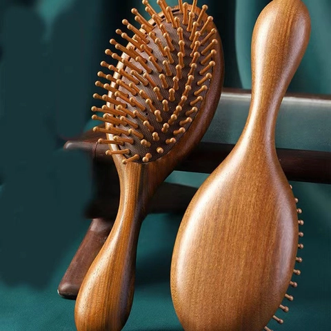 Sandalwood Air Cushion Comb Scalp Massage Meridian Detangling Hair Brush Natural Wood Healthy Scalp Care