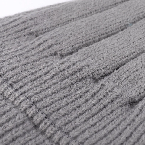 Gorro De Punto Beanie Térmico De Invierno Acanalado Con Dobladillo Color Sólido Accesorio De Moda Para Adultos
