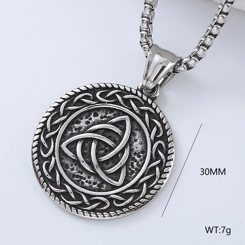 Nordic Viking Pendant Necklace Stainless Steel Retro Gothic Punk Amulet For Men Jewelry Gift