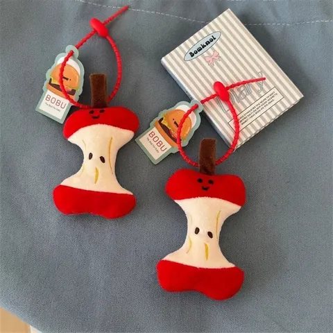 Simpatico Portachiavi in Peluche a Torsolo di Mela Morbido Ciondolo a Forma di Frutta per Zaino Decorazione Regalo Studenti