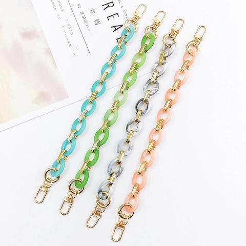 Acrylic Chunky Chain Handle Retro Oval Link Bag Strap Handbag Decorative Replacement Phone Case Accessory Handmade