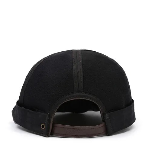 Herren Baseballkappe Aus PU Leder Mit Fleecefutter Winter Warm Winddicht Verstellbar Geprägte Buchstaben Retro Sporthut