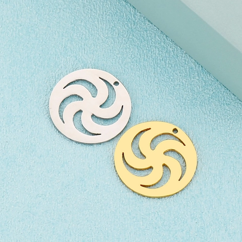 Dijes De Acero Inoxidable Huecos Con Espiral Redonda Para Fabricación De Joyas Bricolage Pendientes Collar Accesorios Colgante