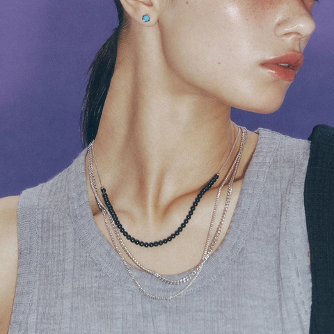 Double Layer Stainless Steel Necklace Snake And Curb Chain Waterproof Hypoallergenic Jewelry For Women