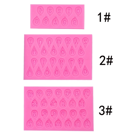 Balloon Letter Number Silicone Mold For Fondant Chocolate Cake Decorating DIY Resin Craft Creative Baking Tool