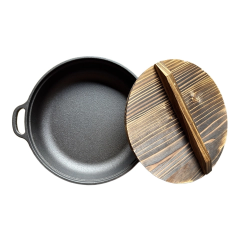 Poêle À Frire En Fonte Doubles Poignées Antiadhésive Sans Revêtement Pour Cuisinières À Gaz Induction Batterie De Cuisine