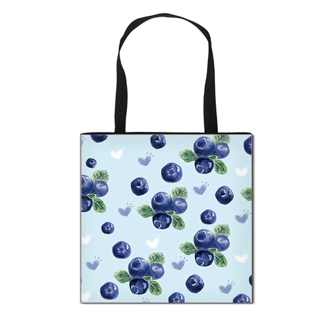 Sac Fourre-tout Femme Motif Fruits Polyester Sac De Shopping Réutilisable Grande Capacité Décontracté Été Pour Dames