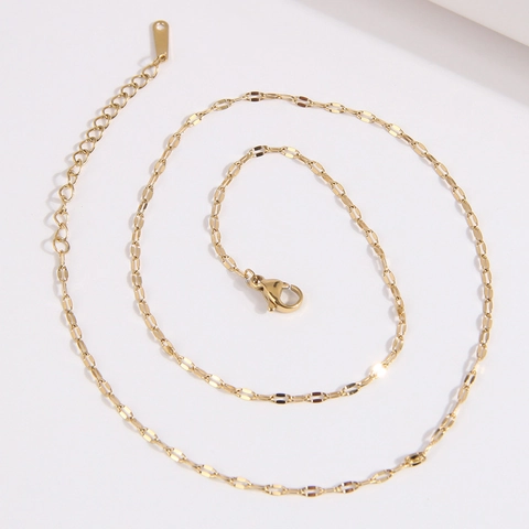 Lip Chain Halskette Edelstahl Minimalistisch Einfach Verstellbar Schmuck Für Damen Büro Alltag