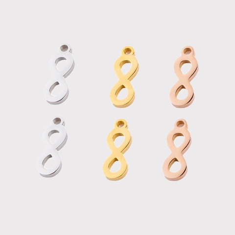 Colgante Símbolo Infinito Forma Ocho Conector De Acero Inoxidable Para Creación De Joyas DIY Accesorio Minimalista Pulido