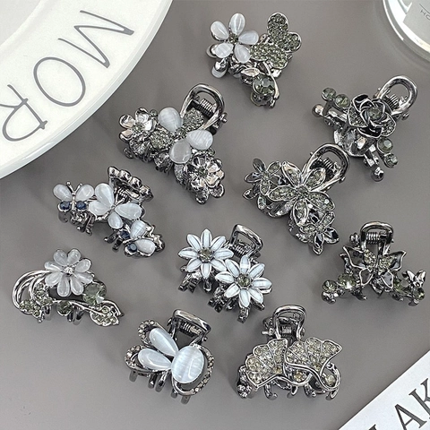 Mini Haarklemmen Legering Bloemen Vlinder Kattenoog Steen Strass Kleine Haarspeldjes Voor Dames Meisjes Koreaanse Stijl