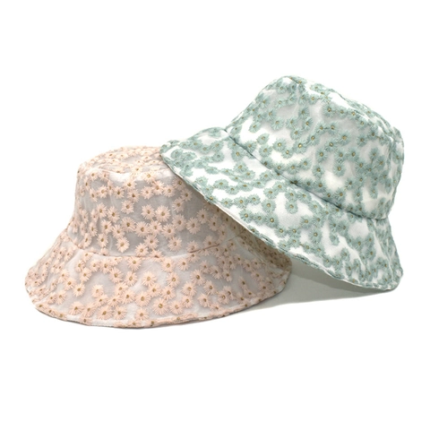 Cappello Alla Pescatora Con Ricamo A Margherita Pizzo Mesh Estate Traspirante Protezione Solare Stile Giapponese Donna