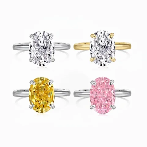 925 Sterling Zilveren Ring Voor Vrouwen Ovaal Geslepen 8A Zirkoon Mode Elegant Verloving Bruiloft Sieraden Accessoire