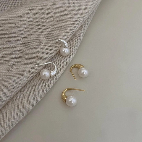 Orecchini A Perla Artificial Con Perno In Argento Sterling 925 Elegante Semplice Minimalista Stile Coreano Per Donne