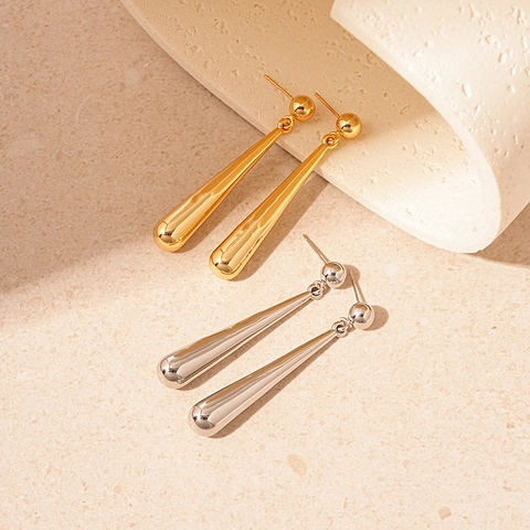 Minimalistische Wassertropfen Ohrringe Mit 925 Sterling Silber Ohrstecker Hochglanz Kupfer Schicker Schmuck Damen