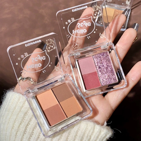 Mini Lidschatten Palette Matt Schimmer Glitzer Perlglanz Langanhaltend Wasserfest Erdtöne Rosa Tragbare Kosmetik