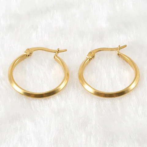 Orecchini A Cerchio Minimalisti Acciaio Inossidabile Placcato Oro 18K Design Geometrico Chiusura A Cerniera Gioielli Donna