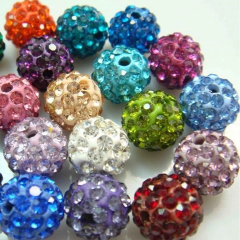 Χάντρες Shamballa Disco Ball Πολυμερικός Πηλός Και Στρας Για Κατασκευή Κοσμημάτων DIY Βραχιόλι Κολιέ Πολύχρωμο Λαμπερό