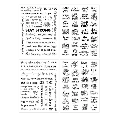 Adesivi Citazioni Ispiratrici PVC Trasparente Impermeabile Frasi Motivazionali Per Scrapbooking Laptop Diario Estetico