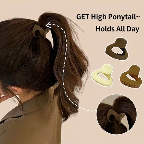Piccola Pinza Per Capelli Opaca Acrilico Supporto Coda Di Cavallo Alta Molletta Minimalista Accessorio Per Donne