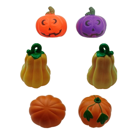 Halloween Mini Plastic Pumpkin Decorations Spooky Jack-O-Lantern Table Decor Party Props Orange Purple For Holiday Home Decor