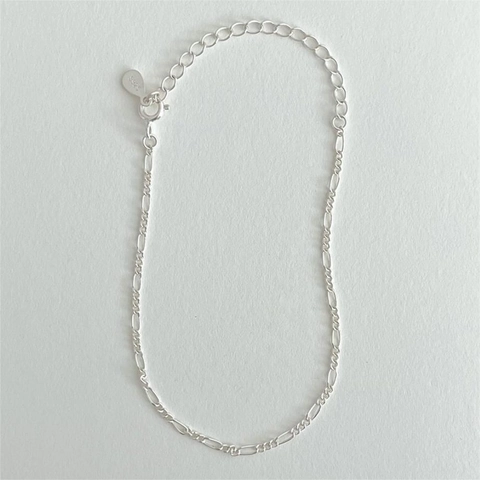 Bracciale A Catena Figaro Argento Sterling 925 Minimalista Geometrico Per Donne Regolabile Delicato