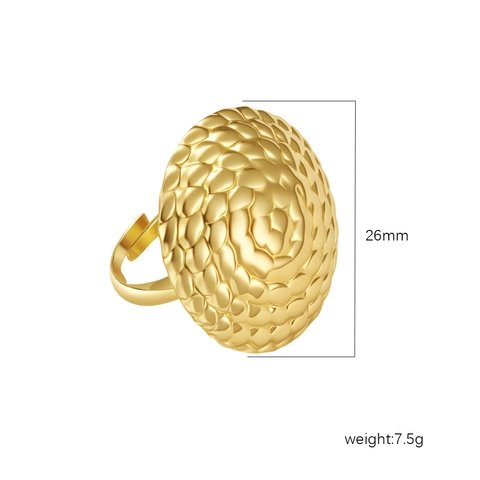 Adjustable Gold Rings For Women 18K Gold Plated 304 Stainless Steel Vintage Heart Flower Geometric Jewelry