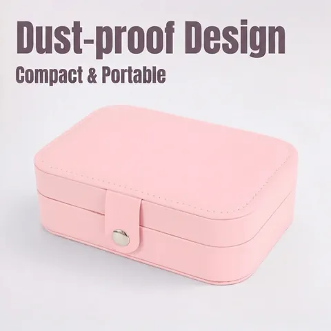 Portable PU Leather Jewelry Storage Box For Earrings Rings Necklaces Traveling Jewelry Organizer Multi-Compartment Case