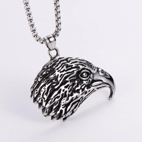 Collana Con Ciondolo Testa Di Aquila Acciaio Inossidabile 304 Retro Punk Totem Stile Di Strada Per Uomini