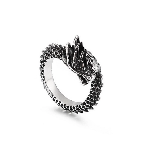 Anillo Dragón Retro Acero Inoxidable Punk Gótico Estilo Animal Vintage Joyería Hombre Anillo Motero