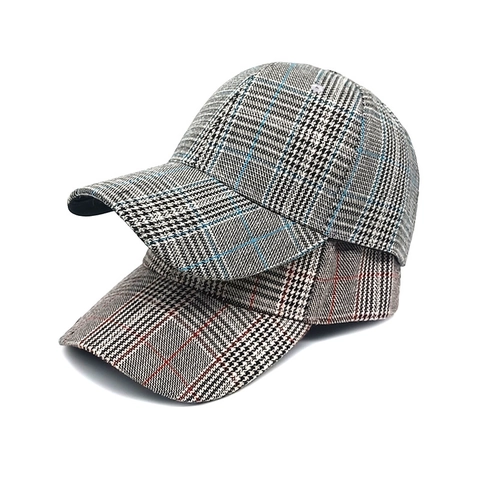 Berretto Da Baseball Retrò A Quadri Glen Puro Cotone Traspirante Regolabile Visiera Curva Stile Vintage Protezione Solare Unisex