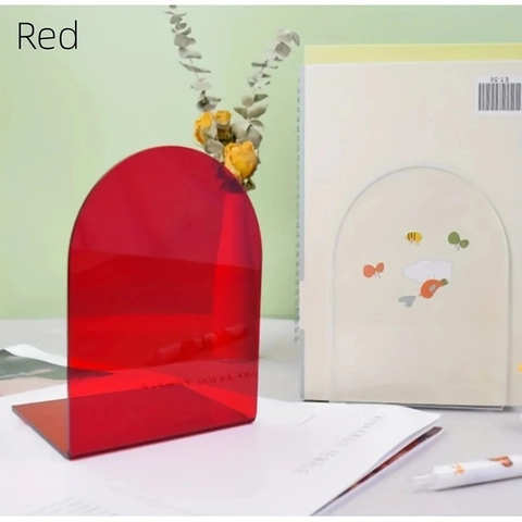 Fermalibri Acrilico Colorato Arcuato Trasparente Antiscivolo Organizzatore Scrivania Accessorio Casa