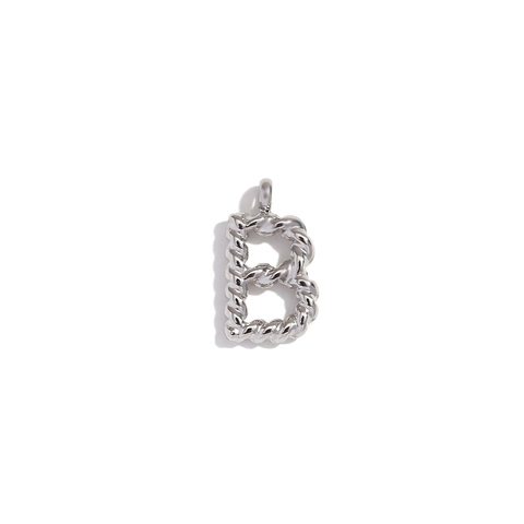 Pendentifs Initiaux Alphabet En Acier Inoxydable Texture Torsadée Pour DIY Fabrication De Bijoux Accessoire Femme