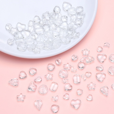 Perle Di Vetro Trasparenti Farfalla Cuore Stella Foglia Forme Perline Sfuse Per Creazione Di Gioielli Fai Da Te Bracciale Collana