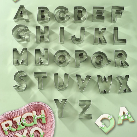 Alphabet Buchstaben Ausstechformen Edelstahl Keksausstecher DIY Backzubehör Für Die Küche