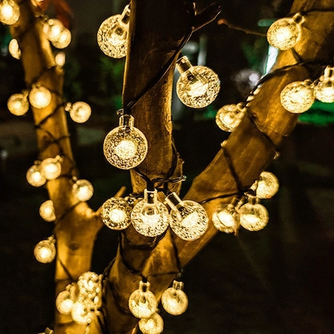 Solar Powered LED String Lights Waterproof Outdoor Garden Decoration Holiday Christmas Party Warm White Multicolor