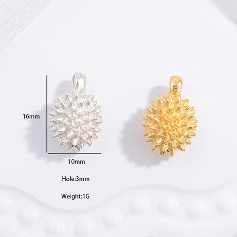 Colgante Pixiu Durian de Plata de Ley 925 Chapada Retro DIY Accesorios de Joyería Charm Para Pulsera Collar Artesanía