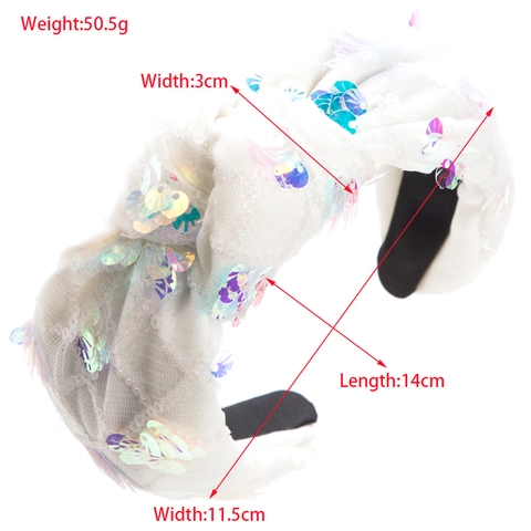 Fashion Fabric Sequin Knotted Wide Headband For Women Sparkly Sequin Knot Hair Band Party Hair Accessories Hair Hoop