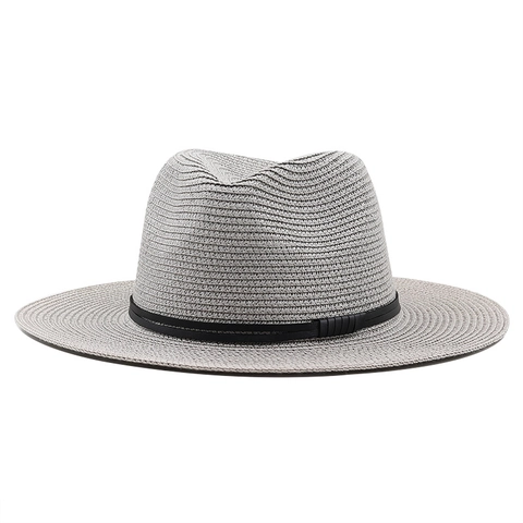Fedora Straw Hat Sun Protection Breathable Beach Holiday Vintage Style For Men Women And Kids