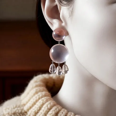 Pendientes Colgantes De Resina Transparente Bola Redonda Gota De Agua Con Poste De Plata Geométrico Claro Moda Para Mujeres