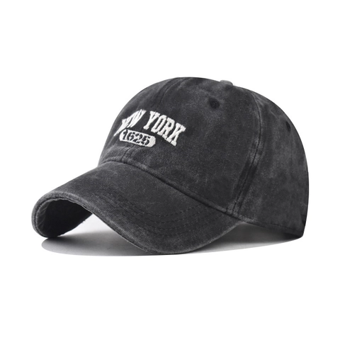 Gewaschene Baumwolle Baseballkappe Distressed Retro New York 1625 Bestickt Verstellbare Sonnenmütze Vintage Streetwear Unisex