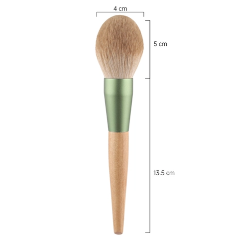 Professional Large Powder Brush Soft Synthetic Fiber Bristles Wood Handle For Face Setting Contouring Fluffy Makeup Tool