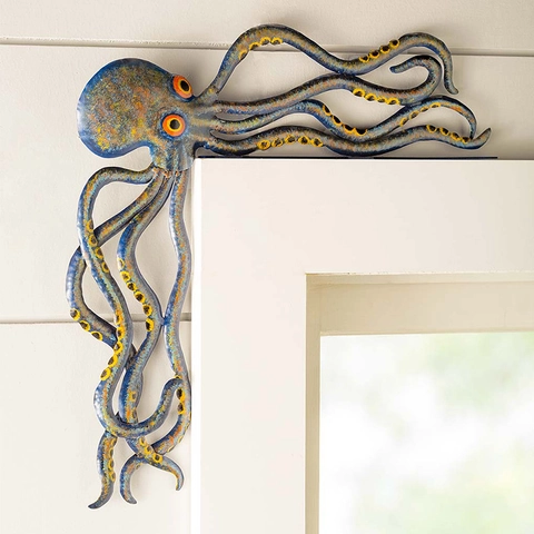 Ornement Animal En Résine Décor De Coin De Cadre De Porte Éléphant Pieuvre Chat Ailé Figurine Moderne Maison Bureau Artisanat