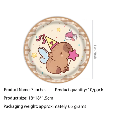 Capybara Thema Geburtstag Party Dekorationen Einweg Geschirr Pappteller Tassen Servietten Tischdecke Luftballons Banner Cartoon Stil