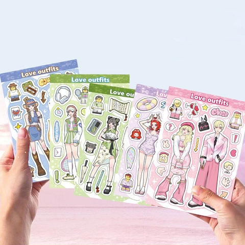 Cartoon Charakter Aufkleber PVC Anime Mädchen Retro Mode DIY Scrapbooking Journal Dekoration