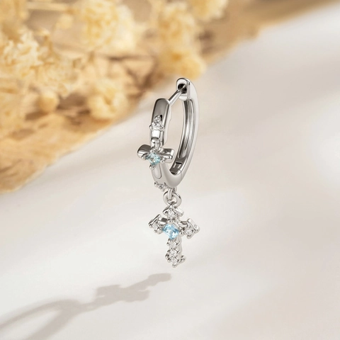 Ster Kruis Titanium Staal Zirkoon Oorkraakbeen Stud Piercing Sieraden Schroefsluiting Zilverkleur Mode Accessoire