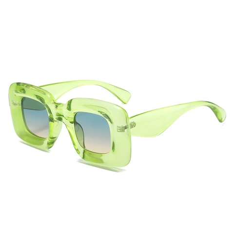 Chunky Square Sunglasses Y2K Fashion Inflated Thick Frame UV400 Protection PC Material Trendy Eyewear For Men Women