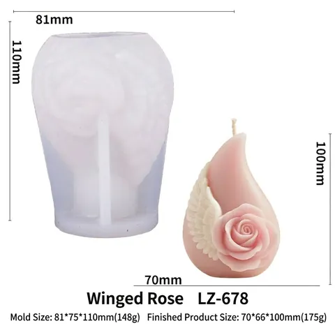 Silicone Mold Rose Wings Teardrop Shape For DIY Candle Making Aromatherapy Soap Plaster Craft Handmade Decorative Tools