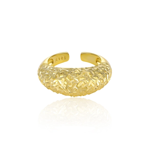 Anello Sfaccettato a Specchio Geometrico Irregolare in Argento Sterling 925 Anello Aperto Regolabile da Donna Design Originale
