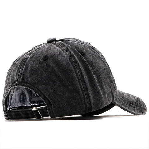 Baseball Cap Washed Cotton Distressed Letter Embroidered Sun Protection Adjustable Outdoor Unisex Vintage Retro Hat