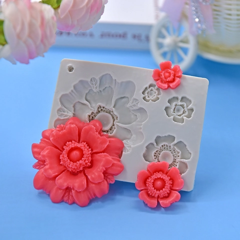 Flower Silicone Mold Chrysanthemum Daisy Shape For Fondant Chocolate Cake Decoration DIY Baking Tool